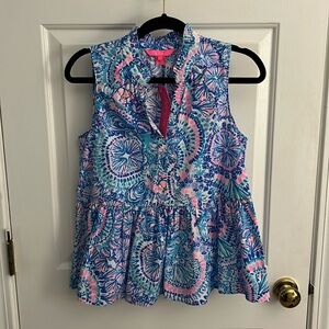 Lily Pulitzer NWT size small Novella Ruffle Hem Top